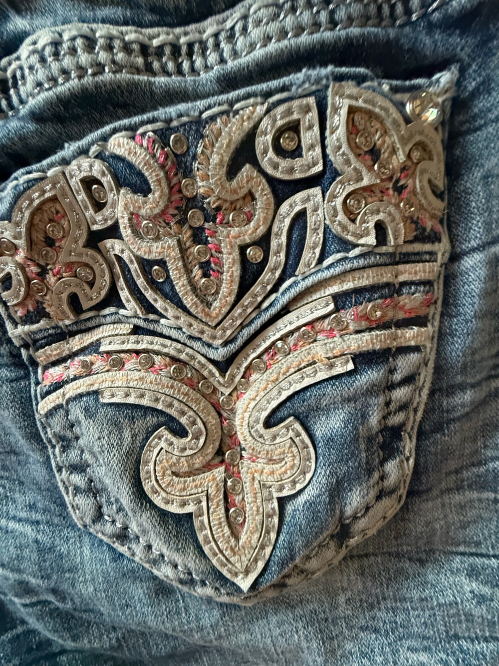 Rock Revival NURI  Distressed Denim Short Shorts - 30 mid rise PINK - Picture 7 of 7